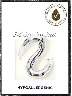 Stainless Steel Silver S-Curve Earring - Hypoallergenic